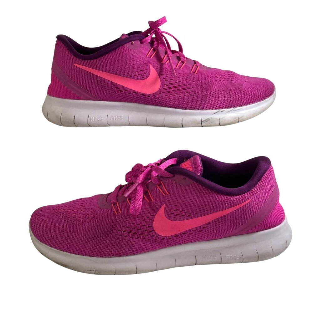 Nike Free RN Women's Size 9.5 Running Shoes Fire Pink 831509-601 Athleisure